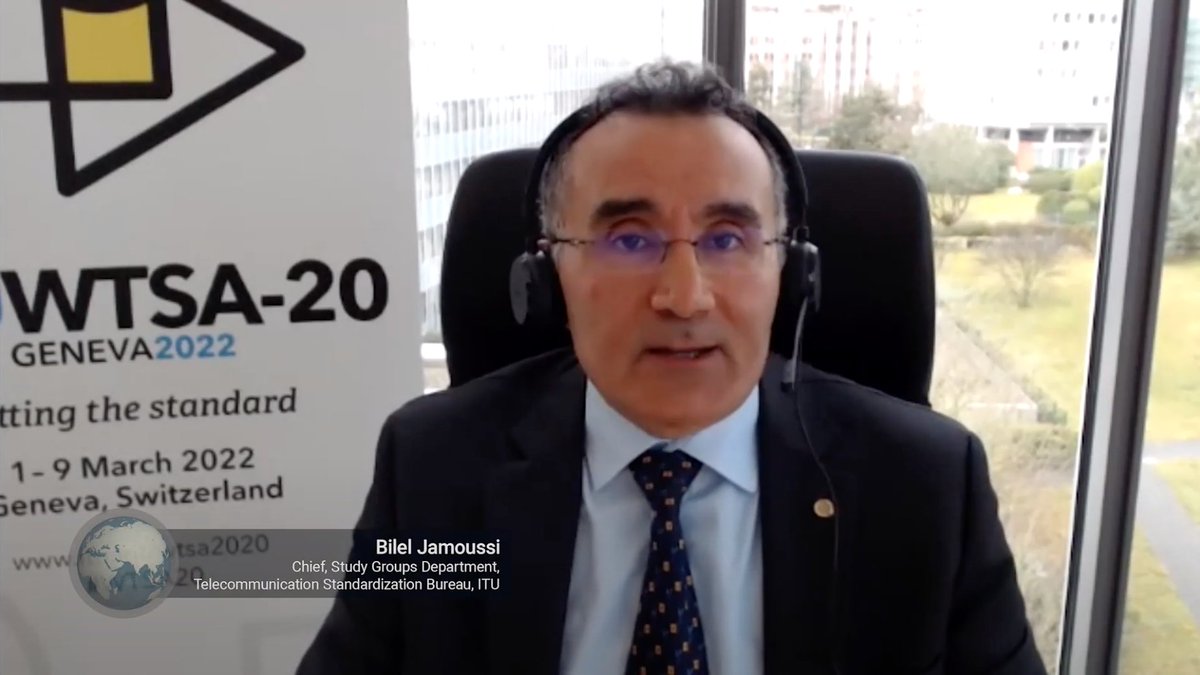In today’s #InternetGovernance Briefing, <a href="/ITU/">Int’l Telecommunication Union</a>’s Bilel Jamoussi explains
🔎what is the World Telecommunication Standardization Assembly (WTSA)
🔎the main decisions expected from the WTSA in 2022

Register &amp; join at 13:00UTC / 14:00CET
👉dig.watch/events/briefin…

<a href="/jamoussi/">Dr. Bilel Jamoussi</a> #ITUwtsa