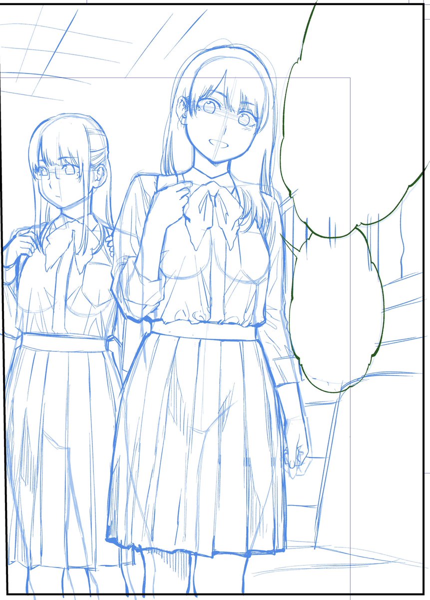 ラフ→下絵→ペン 