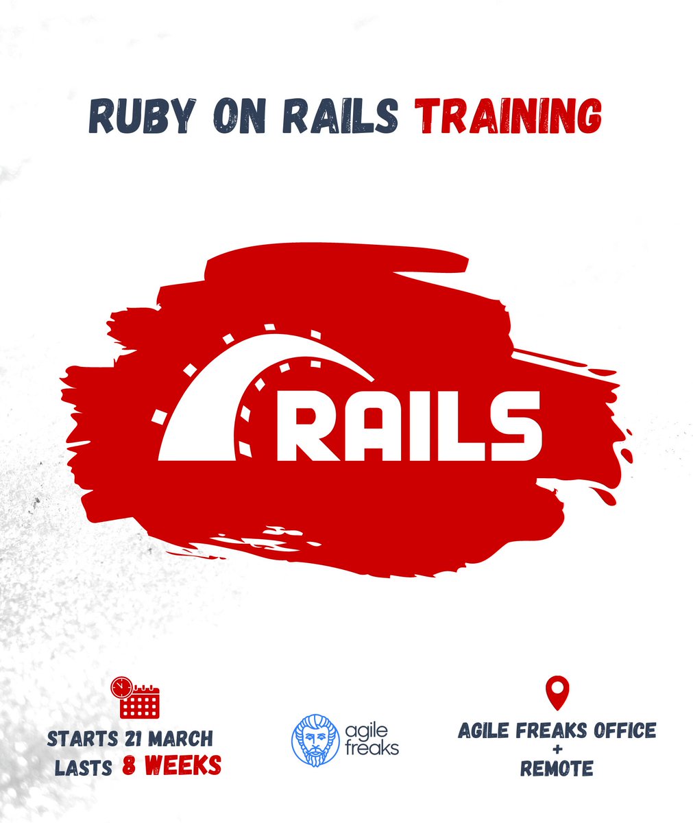 AgileFreaks's tweet photo. He will be one of the Ruby on Rails Training mentors that will start in #March. The training is free and registrations are open until the end of February. More details here https://t.co/TAcz85fHGi https://t.co/ch9OG9Qeeq