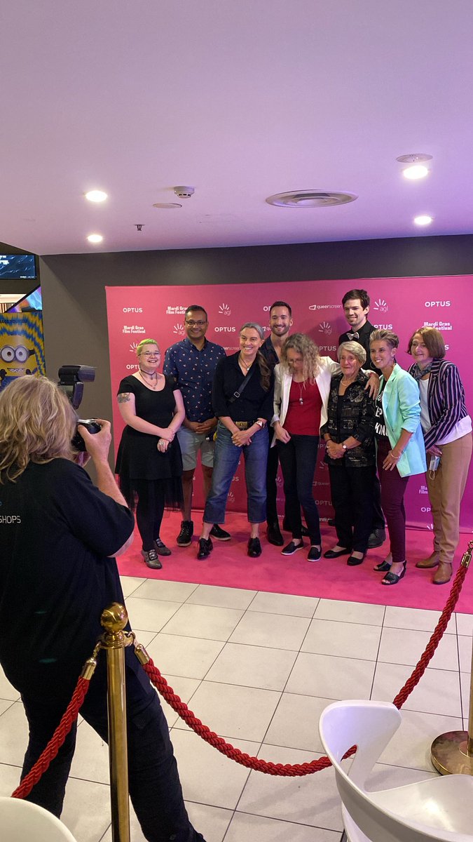 Qscreen's tweet photo. Cast and crew of @RompWebseries ready for the screening and Q&amp;A tonight! 🏳️‍🌈 #sydneymardigras #mgff22 https://t.co/tSBPeQZyGC