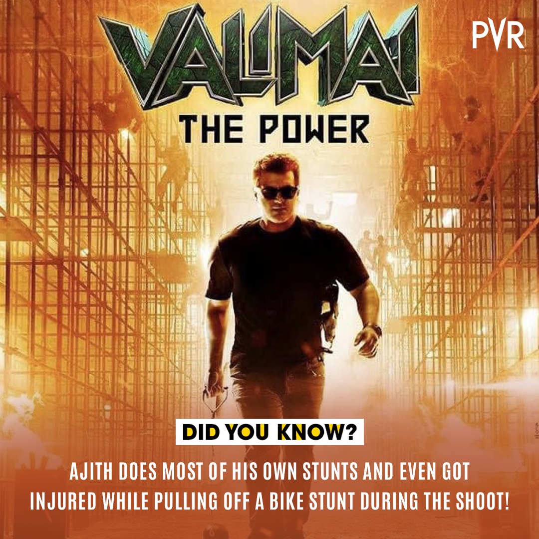 RT @ajithkumarfan54: RT @_PVRCinemas: Thankfully, it was a minor incident and the shoot continued even after that!

Valimai releases this Thursday, February 24th! Are you excited?
.
.
.
#PVR #PVRCinemas #Valimai #AjithKumar #TamilMovies #RegionalFilms #H…