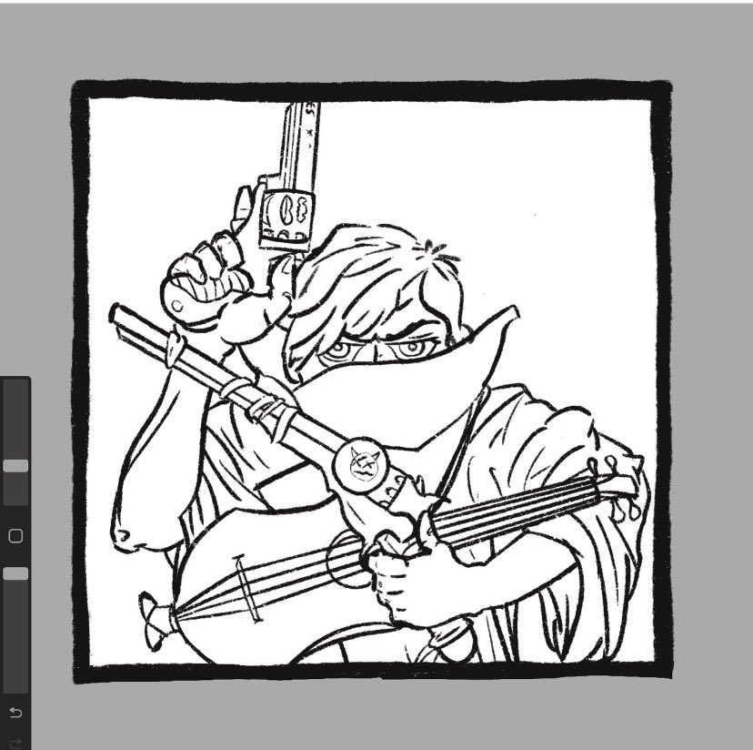 spellsaga's tweet photo. What a year. And it’s only beginning. Glad to get all the worst parts out of the way. Here is the finished art for Limit The Minstrel, after two months of sickness, panic and financial calamity. All is well. New job. New outlook. New art to color…and new website to finish. https://t.co/Nfc36WWr4X