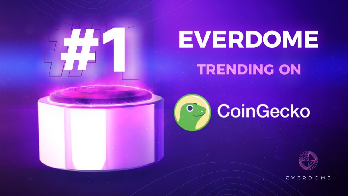 humainweb3's tweet photo. With staking only X hours away, Everdome has climbed the charts on #CoingGecko for the 2nd time in a week.

🔥Trending #1 on CoinGecko is Everdome.

👉 https://t.co/7YZ0znEnpc

#TheJourneyHasBegun https://t.co/w5J8hsRQ05