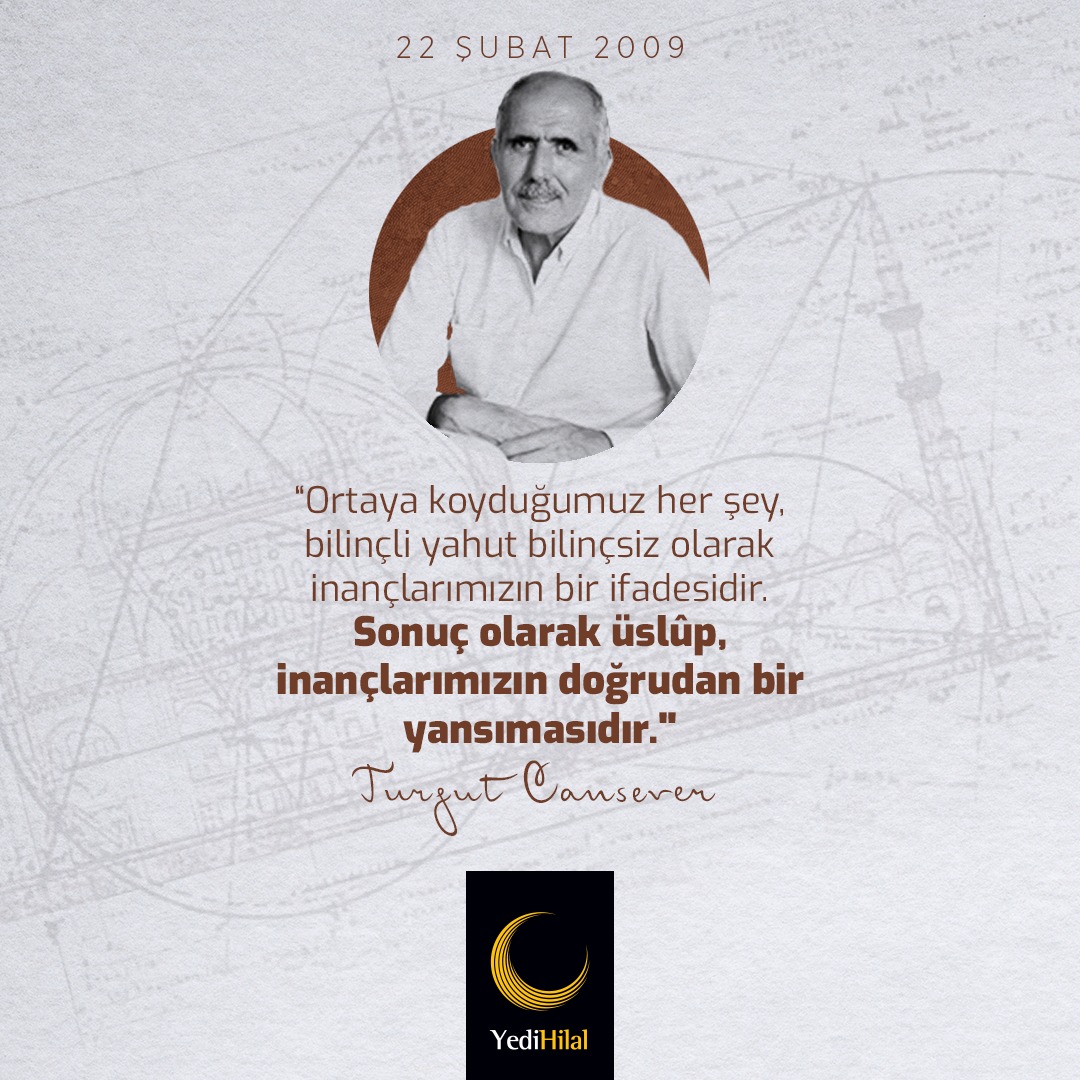 YediHilalBatman's tweet photo. Ortaya koyduğu üslûp ile "Bilge Mimar" olarak akıllara kazınan Turgut Cansever'i vefatının sene-i devriyesinde rahmetle anıyoruz.
#BilgeMimar #TurgutCansever https://t.co/cvuEbhQOYN