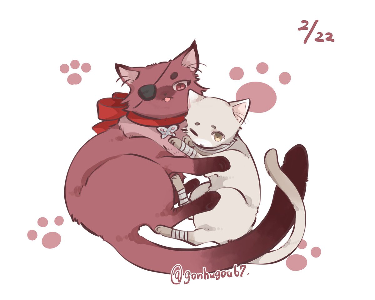 「2/22  花怜 らくがき ※猫化 #TGCF 」|ごんざぶろうのイラスト