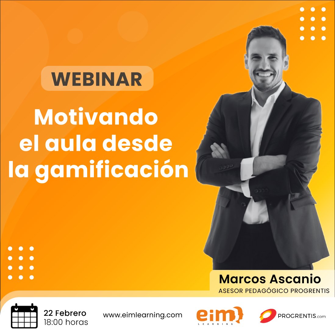 eimlearning (@eimlearning) on Twitter photo 📅NUEVO WEBINAR | Hoy a las 18:00 H.⏰
<a href="/Marcos_Ascanio/">Marcos Ascanio</a>, nos explicará cómo la #gamificación, permite llevar las secuencias didácticas hacia escenarios diversos y ricos que ahonden en el significado de los objetivos de #aprendizaje.
🔗Acceso al webinar: youtu.be/UWkKpZlHRhA 📅NUEVO WEBINAR | Hoy a las 18:00 H.⏰
<a href="/Marcos_Ascanio/">Marcos Ascanio</a>, nos explicará cómo la #gamificación, permite llevar las secuencias didácticas hacia escenarios diversos y ricos que ahonden en el significado de los objetivos de #aprendizaje.
🔗Acceso al webinar: youtu.be/UWkKpZlHRhA
