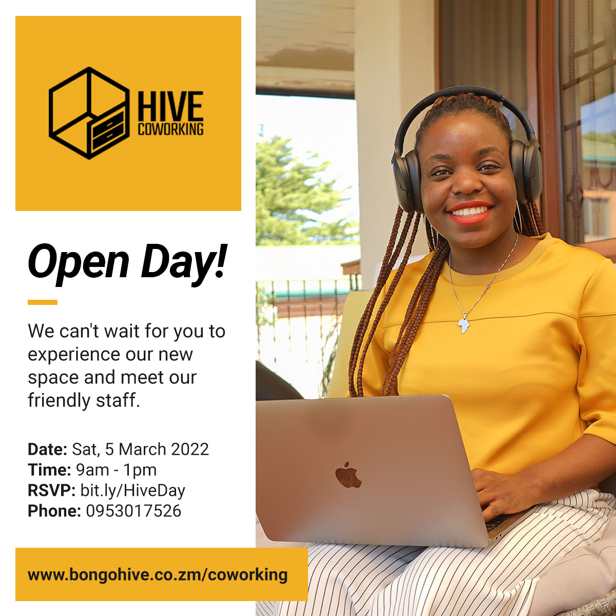 hivecoworkingzm's tweet photo. It's the #HiveCoworking Open Day!π₯³
Tour our facilities where our staff will be available to help you w/everything you need to know about us. Top it off w/the opportunity to network w/fellow entrepreneurs from our thriving community.
RSVP: https://t.co/XzR61nofaX
See you there! https://t.co/ECNvcPeReJ