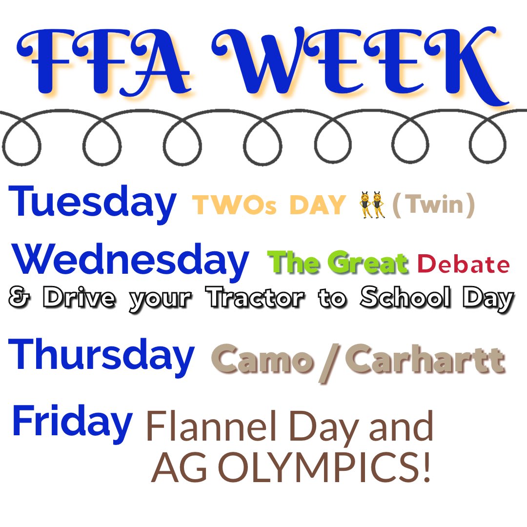 FairlawnFFA's tweet photo. Start off FFA week tomorrow by twinning with a friend! https://t.co/nmtSaItV5K