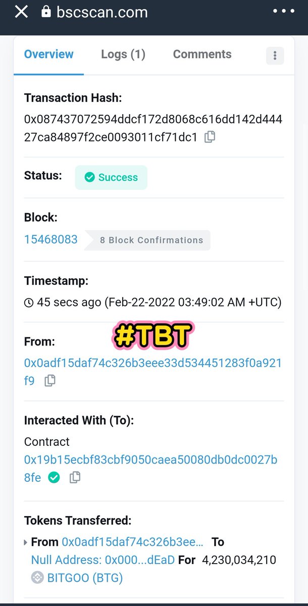 📢 We have #BURNED "4 BILLION" BTG Tokens today 🔥❤️‍🔥🔥❤️‍🔥

Verify here 👇
bscscan.com/tx/0x087437072…

More Burning 🔥 🔜