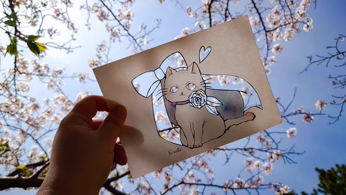 #猫の日 
なので猫ちゃんの切り絵を😌✨ 