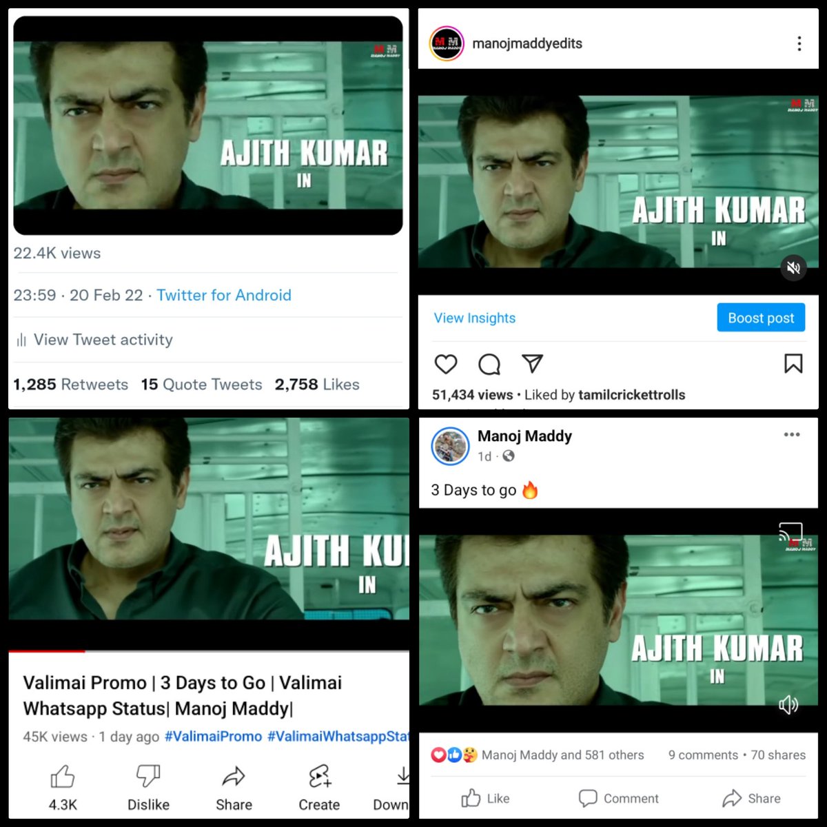 ManojMaddyMM's tweet photo. Storming Response in all Social Medias

1. Twitter
2. Instagram
3. YouTube
4. Facebook

#ValimaiMania 🫡🥁⚡🔥

#ManojMaddy https://t.co/ds9yvnB0m8