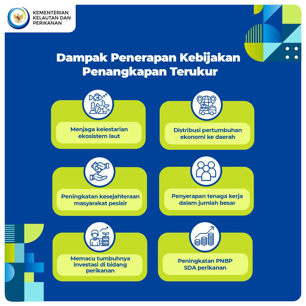 Sejalan dengan penerapan kebijakan penangkapan terukur ini, KKP gencar melakukan promosi guna mengajak pelaku usaha dalam negeri memanfaatkan peluang usaha di bidang perikanan.

#PenangkapanTerukur #KKPAccelerate #SaktiWahyuTrenggono