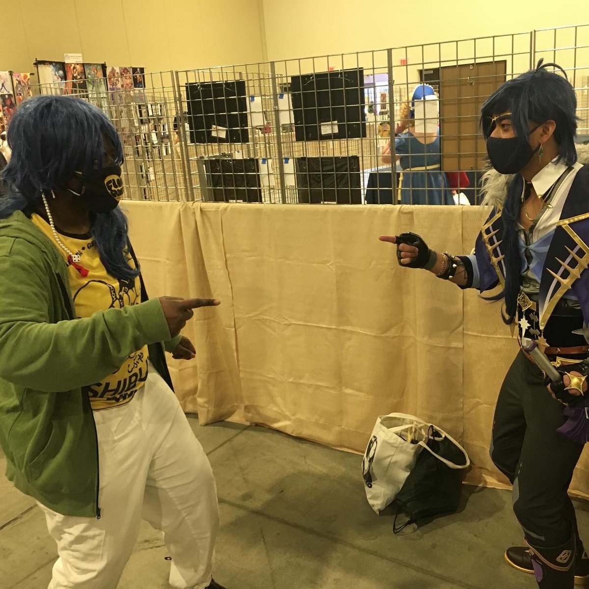 MounaMoonBat's tweet photo. I don’t play Genshin Impact, I know very little about it. There’s a character that I keep mistaking for Dice from #HypMic. So my friend took this photo for me.
#katsucon2022 https://t.co/BMmKmTnx9R