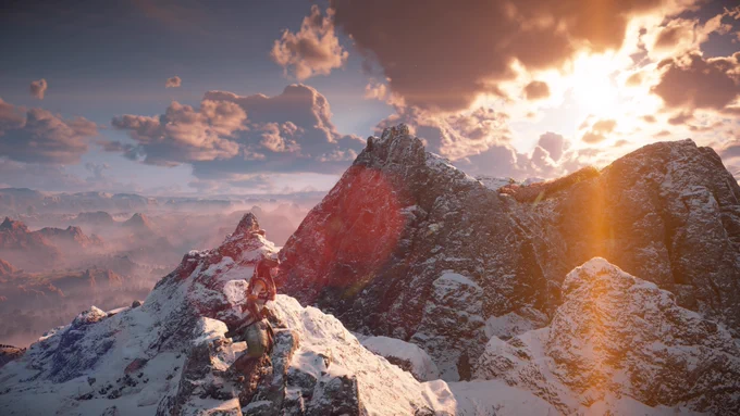 Horizon Forbidden Westクリアした～!
あまりにも美しすぎる世界に圧倒されたゲーム体験だった・・ 
この美しい世界で見える全てどこまでも行けるのとんでもないよ #HorizonForbiddenWest 