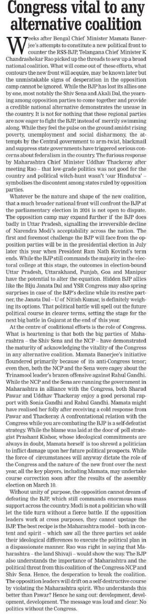fpjindia's tweet photo. #FPJEdit: #Congress vital to any alternative coalition
#India #MamataBanerjee #KChandrashekarRao #FPJEditorial #Editorial @MamataOfficial @RahulGandhi @INCIndia
https://t.co/XnTDNjTMXp https://t.co/q6xvxTvRYd