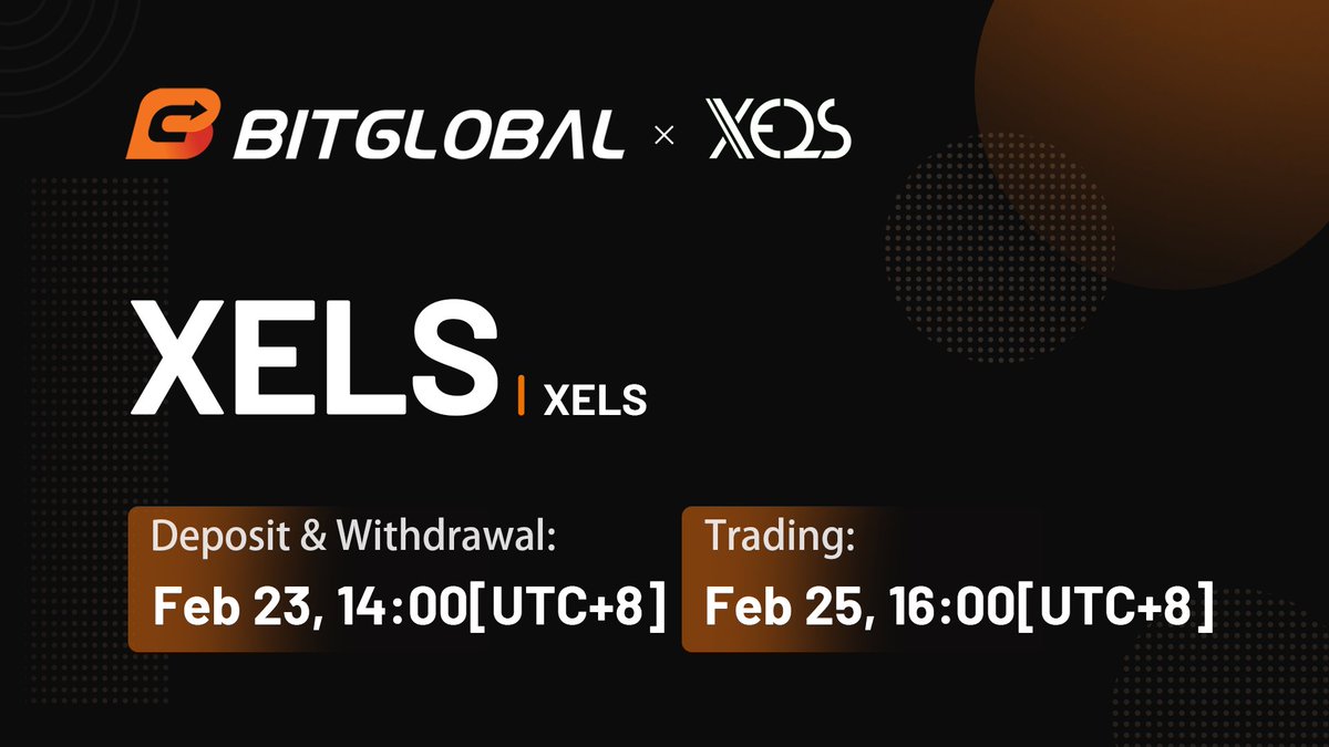 BitGlobalJapan's tweet image. #XELS @xels_PRが #BitGlobal に上場
入金開始:  2022年2月23日14:00(UTC+8)
取始開始:  2022年2月25日16:00(UTC+8)
取引ペア:  XELS/BTC, XELS/USDT
support.bithumb.pro/hc/ja/articles…
#新規上場 #仮想通貨 #暗号資産 #ブロックチェーン #クリプト
