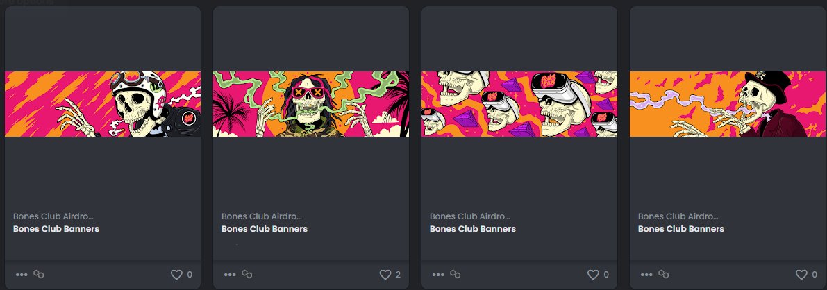 Completed the collection of banners released by <a href="/BonesClub_NFT/">Bones Club</a>! Excited for the physical screen printed poster! Thanks to those who helped me complete this! You know who you are.