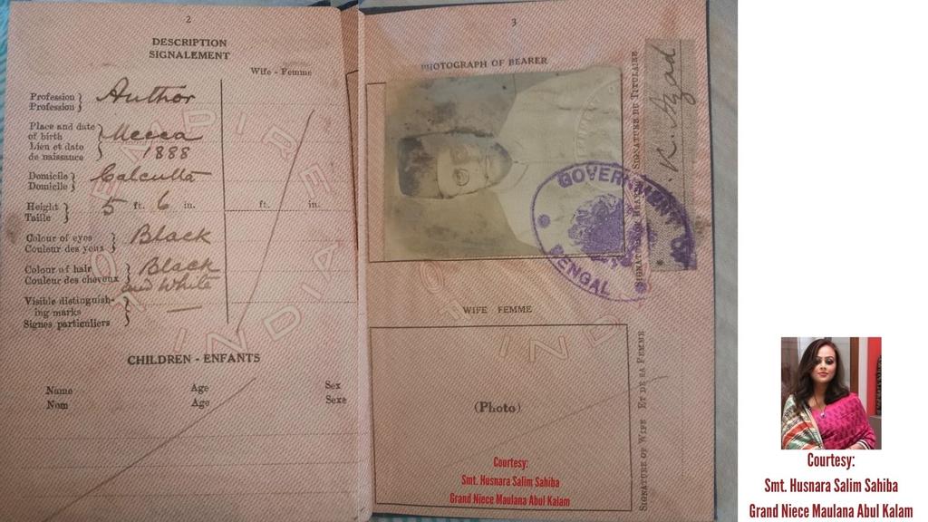 SalimHusnara's tweet photo. Remembering my Grandfather Maulana Abul Kalam Azad Sahab on his 64th Death Anniversary.  Sharing his Passport on today's Occasion "I believe this to be the Oldest British Indian Passport". #maulanaabulkalamazad
@irfhabib  @ghulamnazad @BDUTT @iamsrk @timesofindia @PMOIndia https://t.co/3VDWx1E1cb