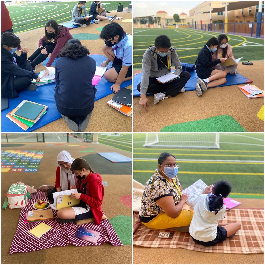 GEMSRDS's tweet photo. 👑🧺 Our Year 6 Progress Picnics are on full swing. It is absolutely incredible to see our families sat together taking about learning! Simply wonderful 😍📚 #RDSOutstanding #TalkAboutLearning #Family @GEMS_ME @HPLedu @SchoolsCompared https://t.co/c7bym0HGqY