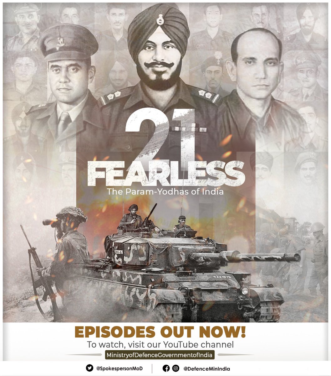 ProAssam's tweet photo. #Fearless21
The episodes are out now!
Featuring 21 tales of exemplary courage of extraordinary men!
Those who fought the most lethal battles to protect the nation. To get a glimpse of their valour, click https://t.co/aayLTb0stp https://t.co/IOCAId4HMW