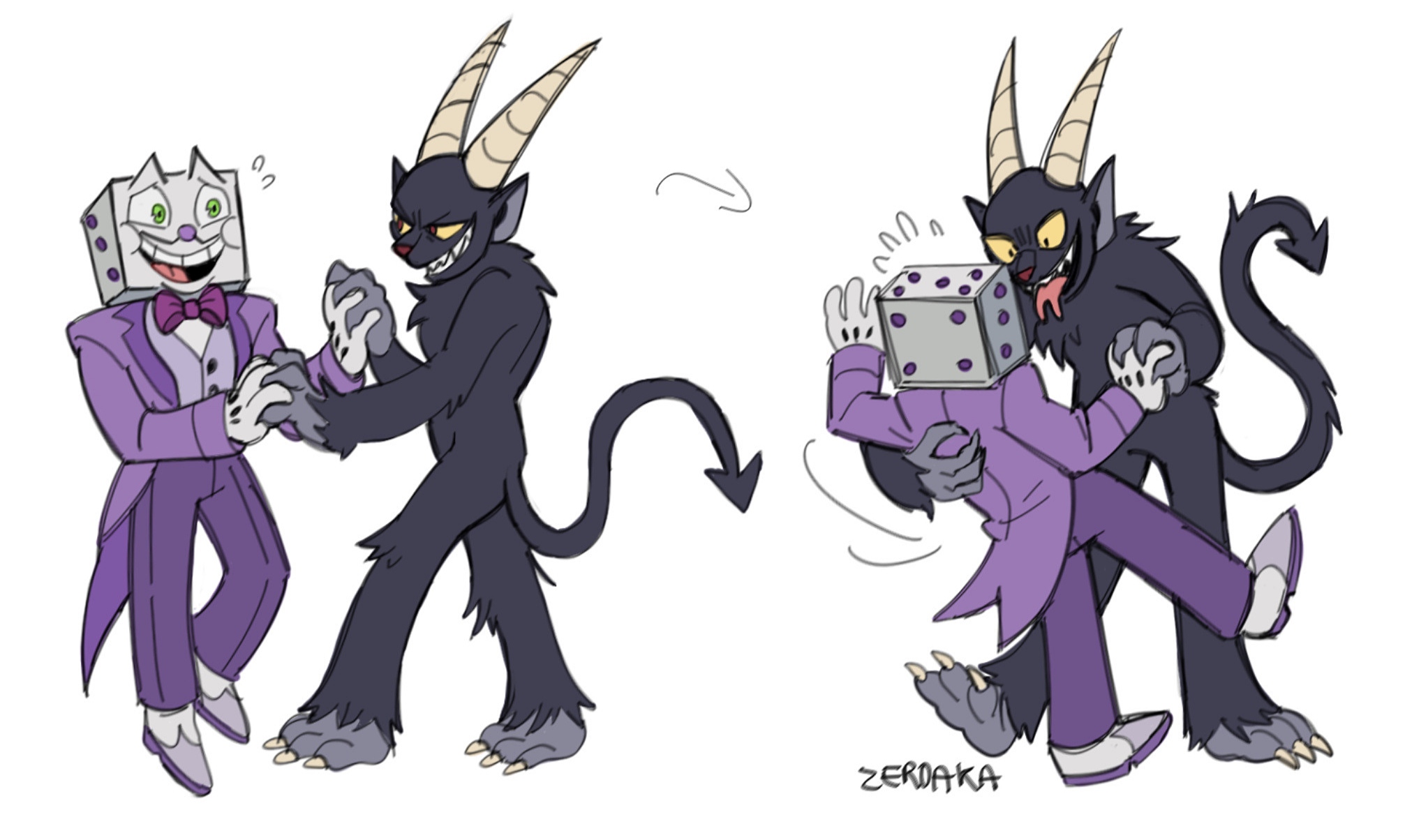 Luh ✨🪐 on X: Dancing with The Devil 🎶 #Cuphead #TheCupheadShow #KingDice #TheDevil #FanArt / X