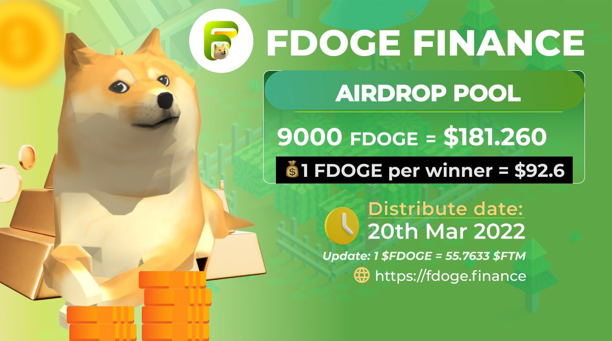 AirdropAchiever's tweet photo. New Airdrop: FDoge Finance
Value: 9,000 FDOGE
Rewards: 1 FDOGE
Winners: 9,000 Random
End Date: 13th March, 2022
Distribution: 20th March, 2022

🔗 Airdrop Bot: https://t.co/9w3O94ZJdH

#Airdrop #Crypto #Bitcoin #BNB #AirdropAchiever #FDoge https://t.co/xuy84JKWle