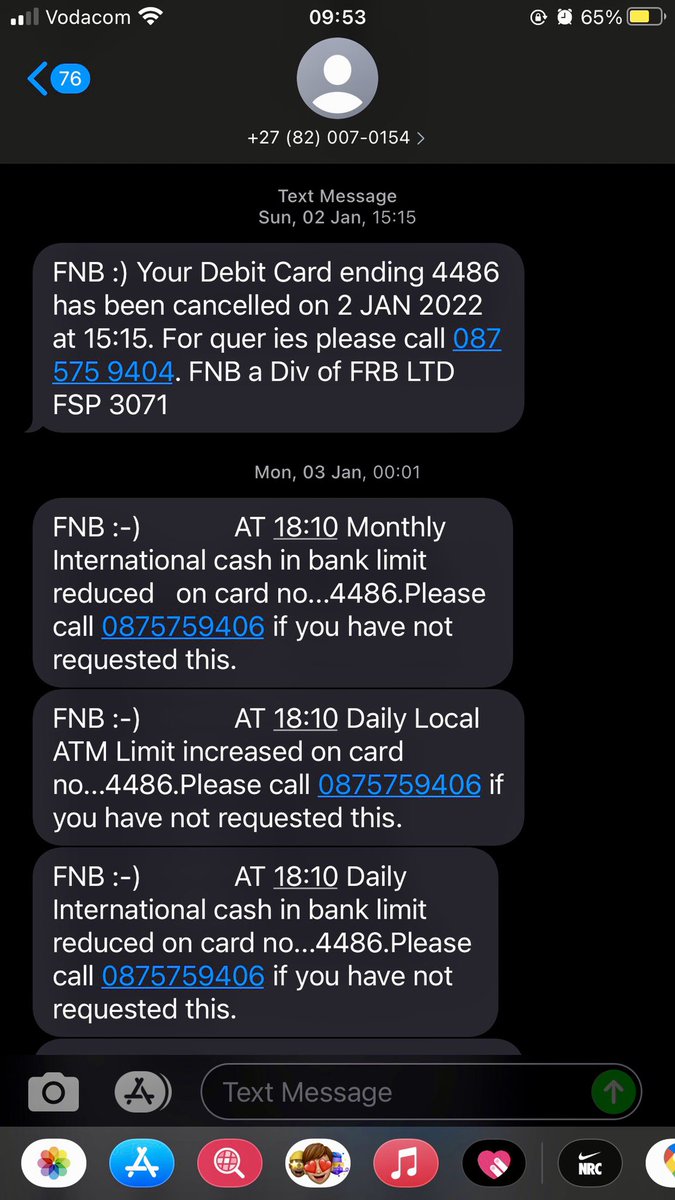 cy_chigwenya's tweet photo. @FNBSA Care dismissed my case, saying I am liable for my PIN, yet security measures failed i.e. I did not receive an SMS or inContact chat for the transactions, my bank limits were changed 4 times without an OTP approval, which is suspicious and suggests fraud sophistication… https://t.co/LJDKnYKsSG