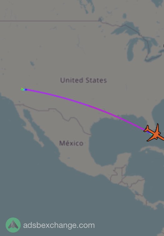 Drakes Jet has landed in Miami Florida 
Take off time 6:18
Land time 10:05
Approx flight time 3-4 hrs
