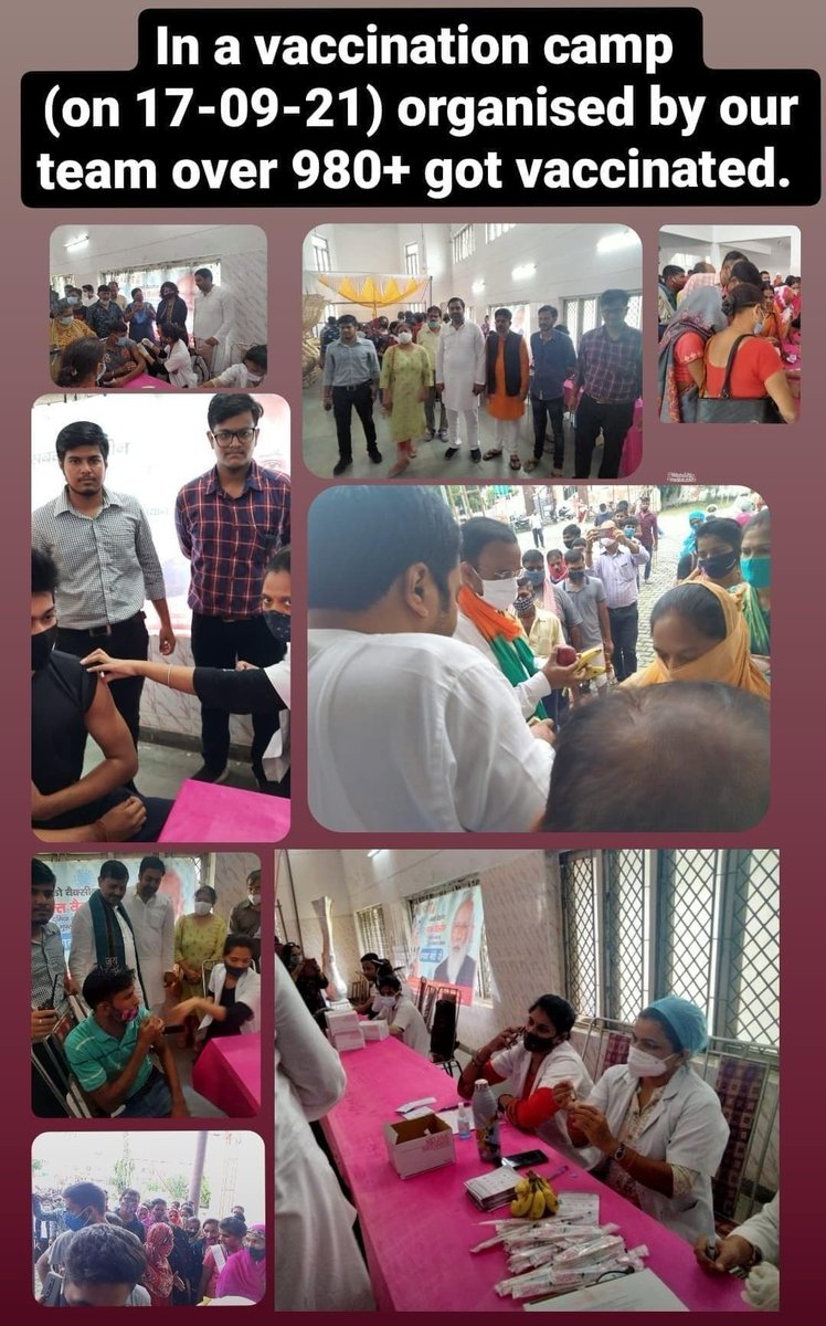 Ujjwal_1511's tweet photo. लखनऊ के विभिन्न क्षेत्रों मे हमारी छात्रों की टीम द्वारा विभिन्न दिनों ३० से अधिक कोरोना टीकाकरण कैंप करवाये गये जिसमे की लगभग 10000 से अधिक लोगो को टीका लगा। 
छात्र एकता🚩
@MoHFW_INDIA @AdminLKO
@WHO @ANINewsUP @UPGovt @CMHelpline1076 @TOILucknow @htTweets @DDNewslive @ZeeNews https://t.co/IxJU0pv5zb