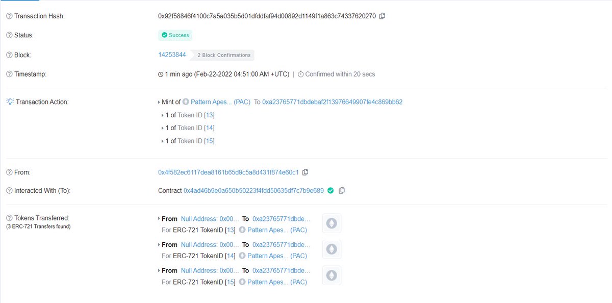 PatternApesClub's tweet photo. Just sent the winner of our giveaway his 3 Pattern Apes! 

FIRST 111 APES GO FOR FREE, ONCE THEY'RE GONE THEY'RE GONE THEN .08 ETH / APE!

Our community in the discord has grown from 0 to 70 people in the last 48 hours 🔥
#ProbablyNothing https://t.co/oDvBkDUPFf