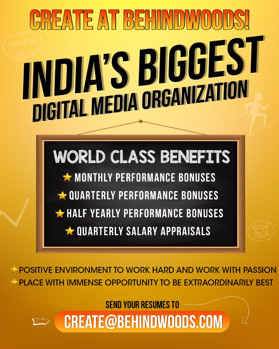 behindwoods's tweet photo. JOIN INDIA���S BIGGEST DIGITAL MEDIA ORGANIZATION
HIRING FOR SHOW PRODUCER!!!
Previous post-production experience for events, shows and award functions.
Good title and thumbnail sense.
Apply now to create@behindwoods.com
#Behindwoods #BehindwoodsJobs #showproducers #digital https://t.co/GMbxLriNiw