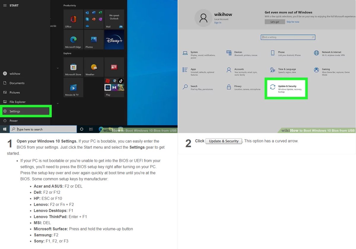 CAStenman's tweet image. How to Boot Windows 10 Bios from USB  bit.ly/3JIUagH   @wikiHow #Windows10 #BootableUSB #HowTo