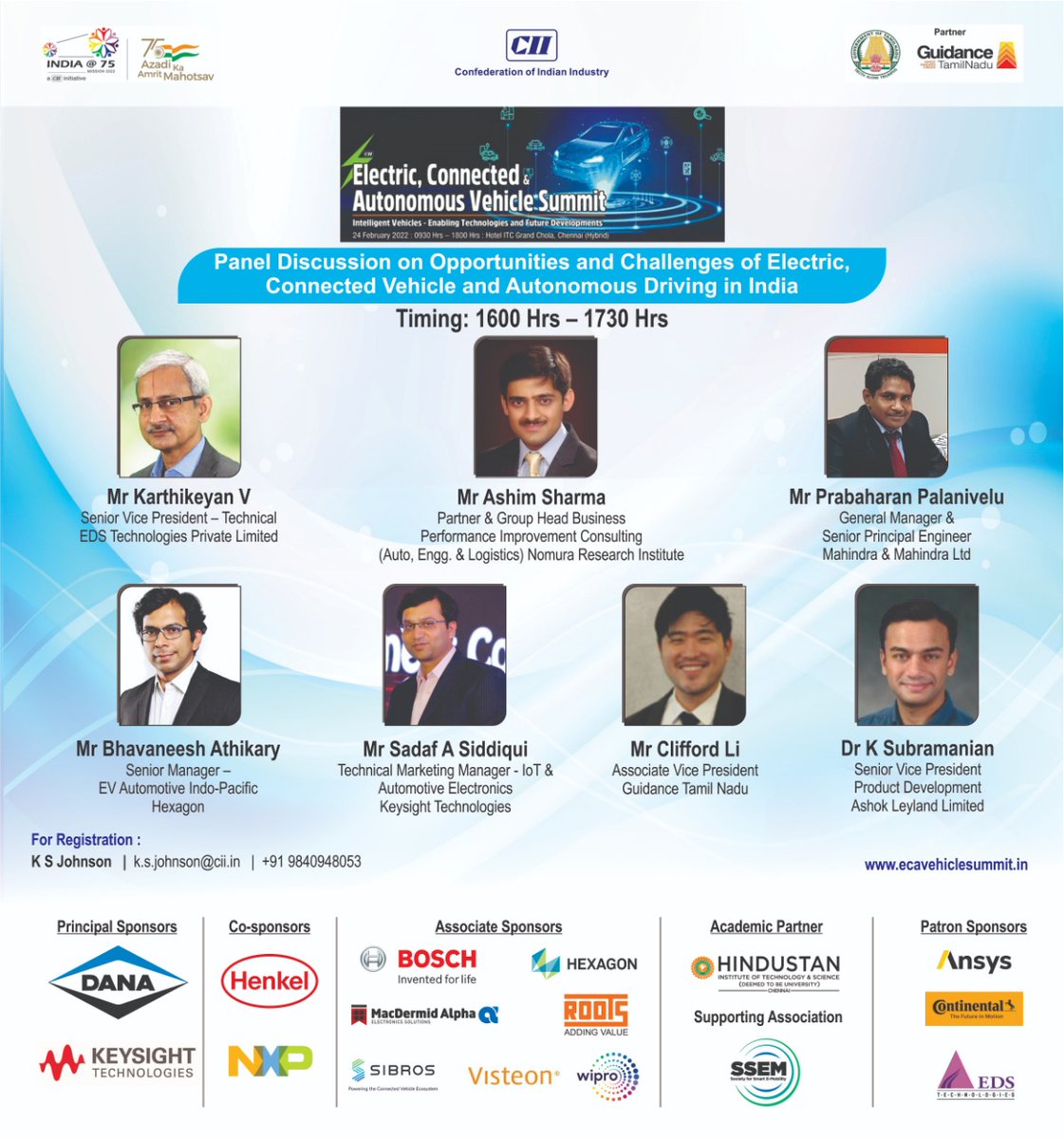 EDSTechnologies's tweet photo. Our Senior VP-Technical, Mr. Karthikeyan V @aks8910 will be sharing his thoughts during the panel discussion at the ECA Vehicle Summit organized by @FollowCII

Do register here for the virtual session and watch it live on 24 Feb 2022 at 4 PM: https://t.co/PV0sD8mExK https://t.co/27gjmodGRF