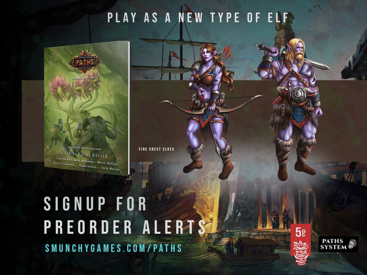 PathsRPG's tweet photo. Signup to get Pre-Order alerts for the Paths: World of Adia Tabletop RPG and play as a new type of Elf. A Fire Crest Elf! https://t.co/8Qeb2mIPK3 #ttrpg #TTRPGs #ttrpgsolidarity #pathsrpg #DnD #dnd5e https://t.co/6ASNJb54GI