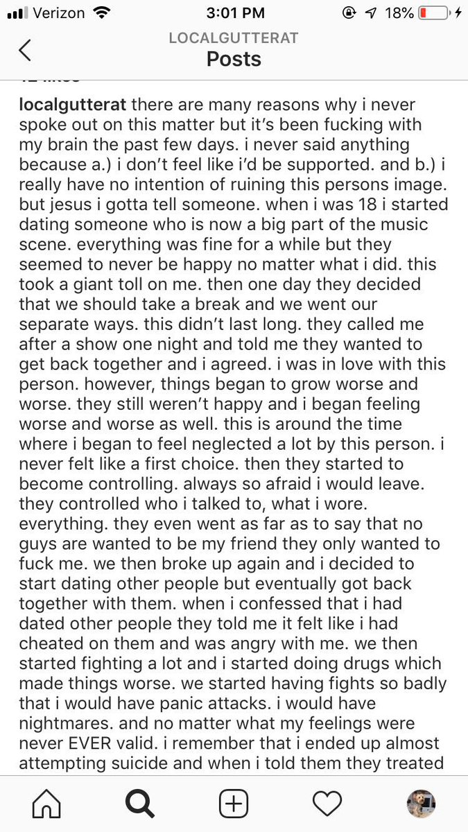 barkyrheadoff's tweet photo. i am the ex that this person is speaking about, and these are screenshots of the exact post. i backup everything this person is saying as i experienced it myself. i support this 100%. believe the victims. https://t.co/kKzEShZStH