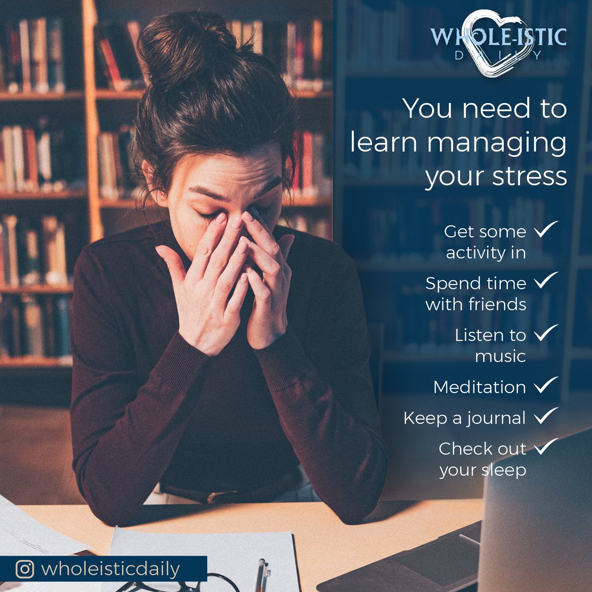 WholeisticDaily's tweet photo. Recognizing stress as a factor in your life is the first step toward stress management. You may get agitated or furious, lose sleep, or have physical problems. Everyone experiences stress uniquely. You can begin to handle it after knowing what indications to look for. https://t.co/T4z7y8ZXPj
