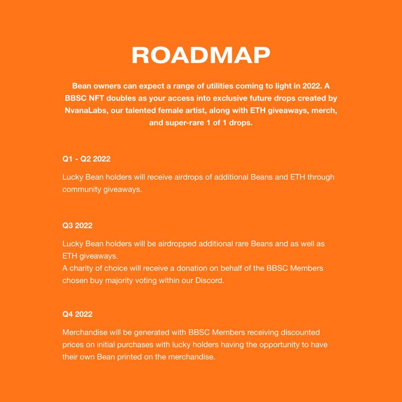 Hey Beans! 
Here is a complete guide of our roadmap beginning once we deploy these cookers to the blockchain. Remember to join our discord for an OG role prior to our launch in the coming days! discord.gg/UjGn9u3PNs
#NFT #femaleart #womenledproject #NFTartist