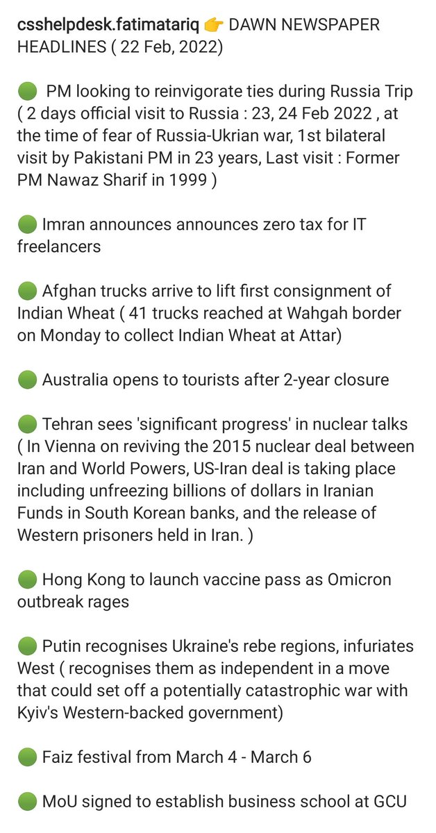 DeskCss's tweet photo. π DAWN NEWSPAPER HEADLINES ( 22 Feb, 2022)
.
.
.
#CSS
#css
#news
#csshelpdesk https://t.co/h6T4pgSBth