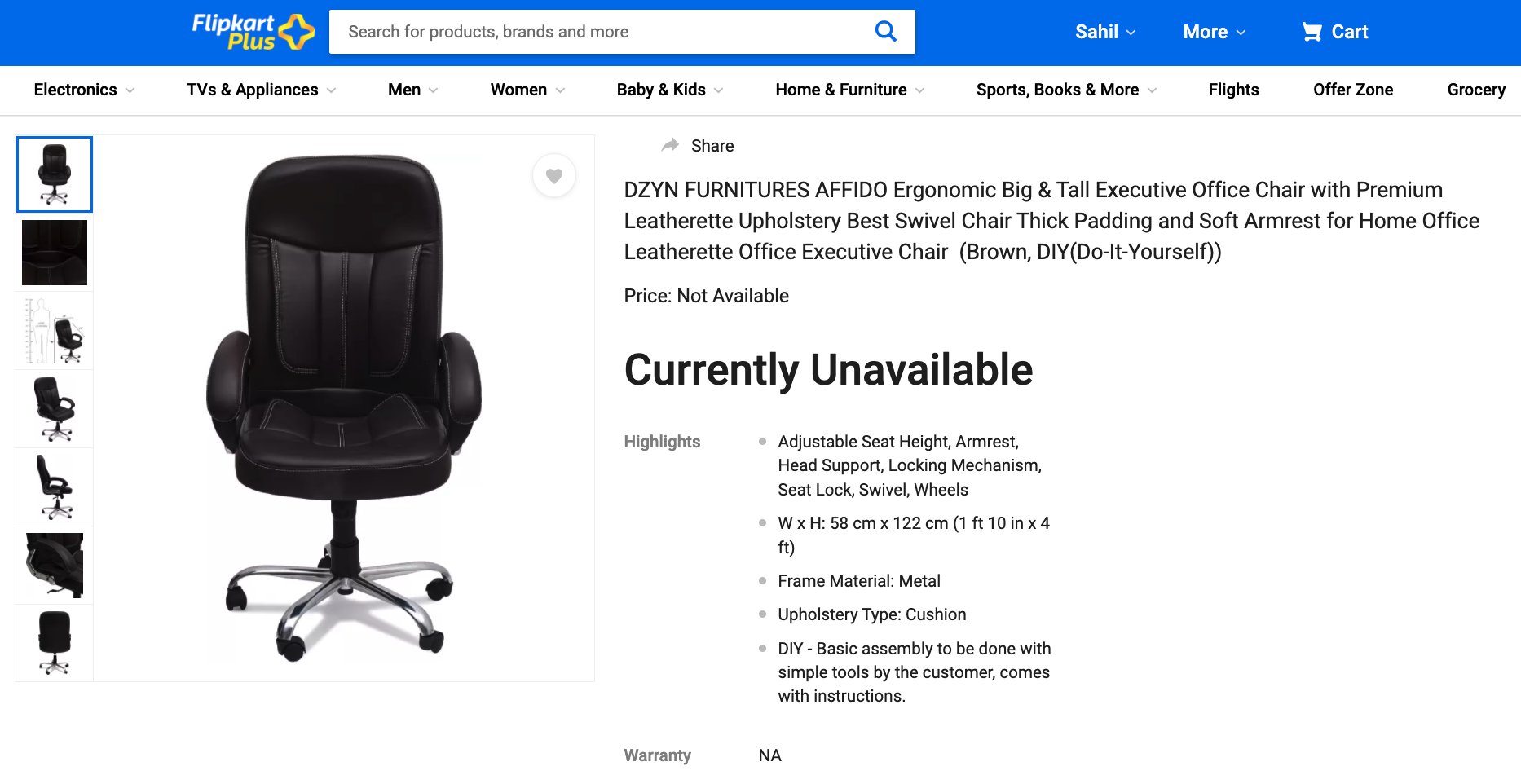 Rolling chair price flipkart hot sale