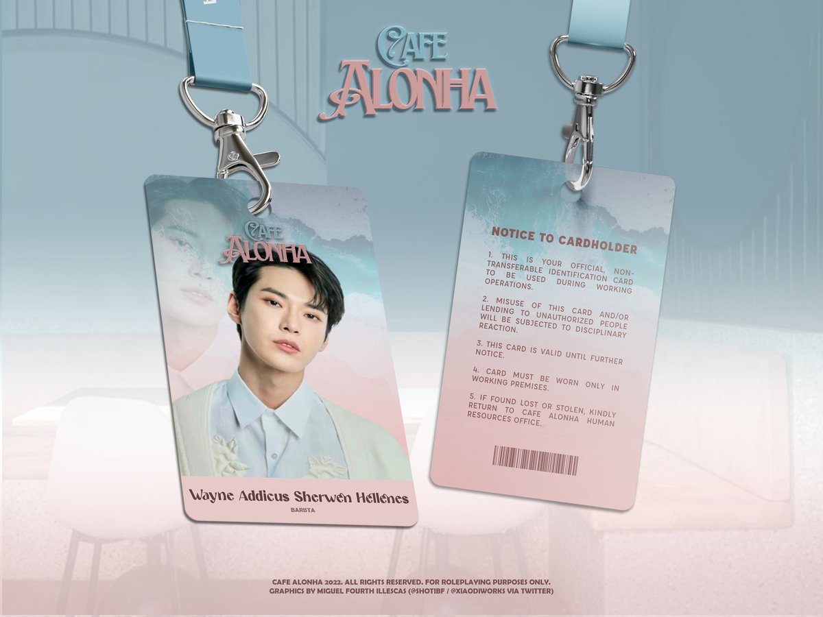 waynearchvs's tweet photo. ㅤㅤ
͏͏ 
                             https://t.co/IeCGQg29d1 
             Wayne Addicus Sherwen Hellenes 
    
    ㅤㅤㅤ                  ≡ BARISTA 
   ㅤㅤ         ⌕  IDENTIFICATION CARD
͏͏ 
͏͏ https://t.co/cDLeq8FpSp