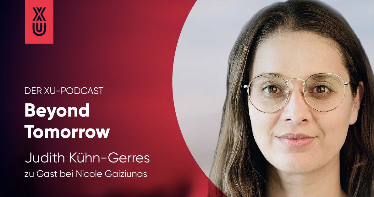 Today, our CEO Judith Kühn-Gerres is a guest on Beyond Tomorrow. The XU podcast focuses on the #future, the big challenges for all of us. Get practical insights and a behind-the-scenes look at the working #world of tomorrow. Tune in to learn more: bit.ly/3uVpC7g