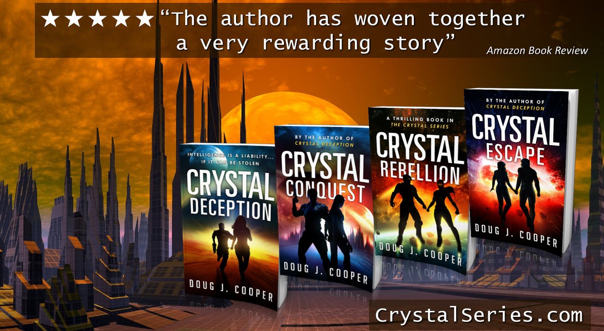 “Fast paced action, a save the world fight.” The Crystal Series – futuristic suspense Start with first book CRYSTAL DECEPTION Series info: CrystalSeries.com Buy link: amazon.com/default/e/B00F… #kindleunlimited #scifi