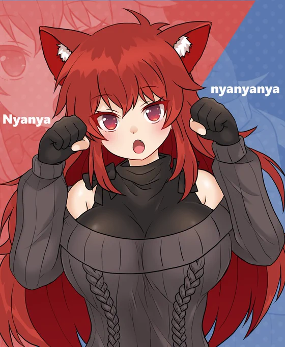再掲!#猫の日 らしいのでネコ科っぽい絵をフォルダから引っ張り出してきたよ✨🐱✨ 