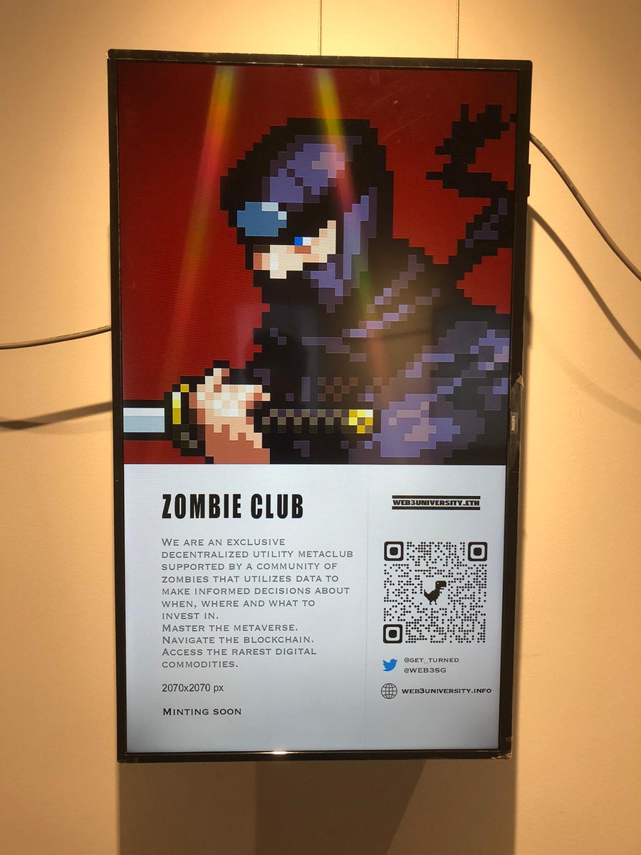 🧠 4x Zombie Club WL giveaway🧠

3x WL  + 1 for comment
Asian led project, interesting team with Shawn Yue, Hk actor. Might be making a pit stop in our gallery.

→ Follow <a href="/get_turned/">ZombieClub</a> <a href="/web3sg/">WEB3SG</a>
→ Like+RT+Tag 3 friends
→Make a really bad/corny joke in the comments