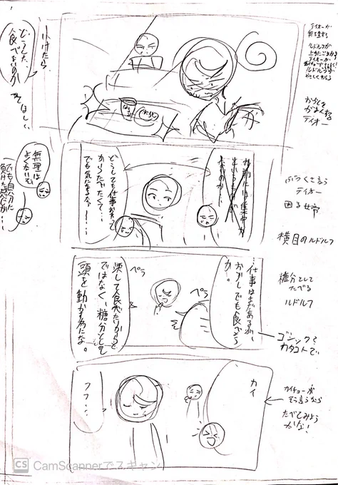 制作過程 
葛藤の跡が見られますね笑
白黒は塗り絵にどうぞ(!?) 