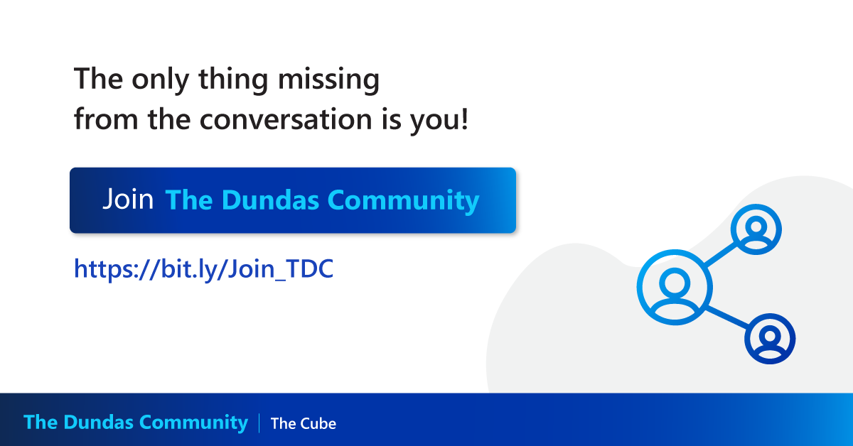 DundasData's tweet photo. Join the discussion: https://t.co/2XQGjlYbZo

#DundasBI #DataVisualization #BusinessIntelligence #Community https://t.co/xtXWW9lNxy