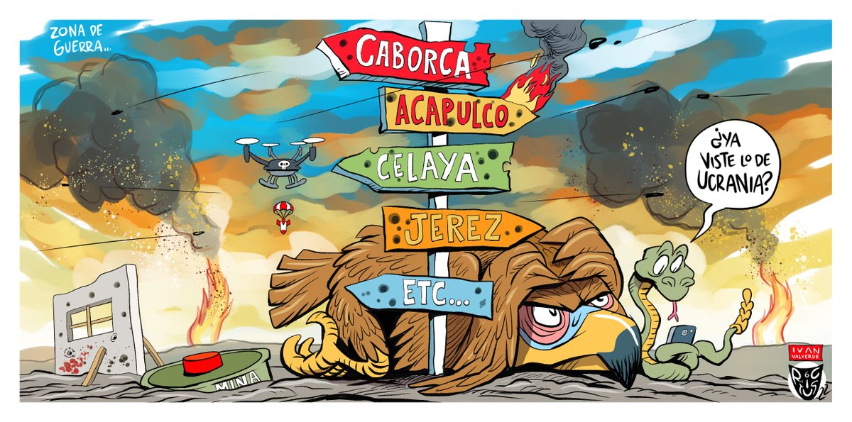 monerorictus's tweet photo. "Zona de guerra" Cartón publicado en @ElFinanciero_Mx https://t.co/cUFs17MIUJ