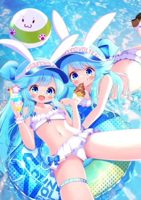 半年前に描いたニアノア#くそ寒いので水着絵を貼る#sdvx_art 