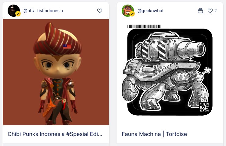 Shopping !! kalian ohsem.😁👍
<a href="/GRANDPUNK_MY/">GRANDPUNK</a> 
<a href="/orang3belas/">Iz Hann</a> 
<a href="/geckowhat/">Geckowhat</a> 
<a href="/antootheowl/">AntooTheOwl</a> 
<a href="/RobobotNft/">Robobot</a> 
@nftartisindonesia