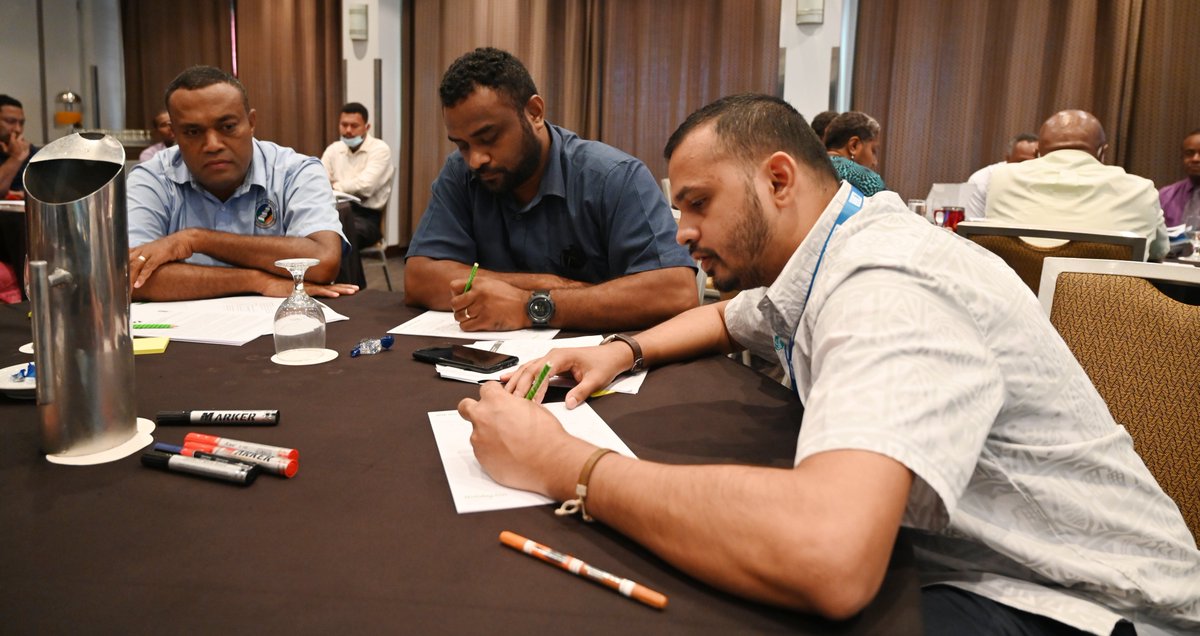 MRMDFiji's tweet photo. A 2-day workshop focused on the review &amp; strengthening of @MRMDFiji's #RID practices concluded in Suva today.
Supported by the #UNDP #Gov4Res Project, discussions included learning from a year of implementing risk informed community projects that have improved lives in #RuralFiji https://t.co/J8DahD1hVi